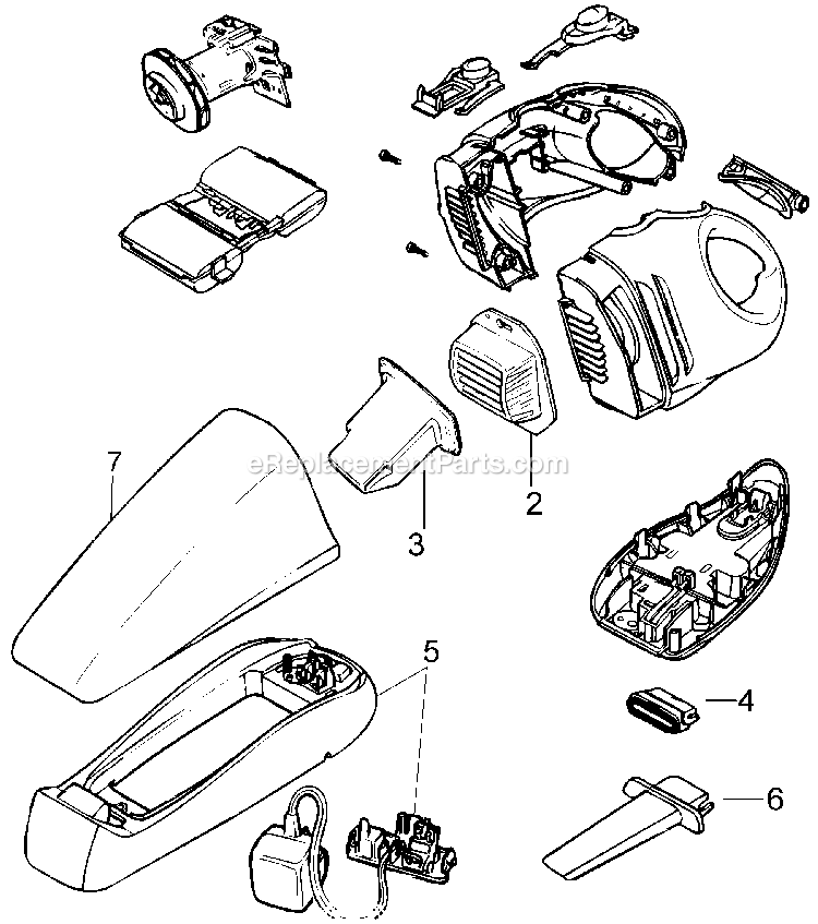 Black and Decker CWV7230 (Type 1) 7.2v Dustbuster Power Tool Page A Diagram